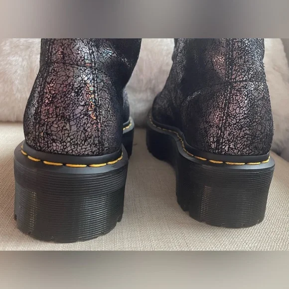 Dr. Martens Molly Platform Suede Speckled Irredescent Boot, Size 7 US L, 38 EU - Picture 7 of 14
